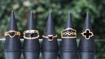 Black Clover Style Gold Ring