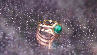 Malachite Statement Gold Ring