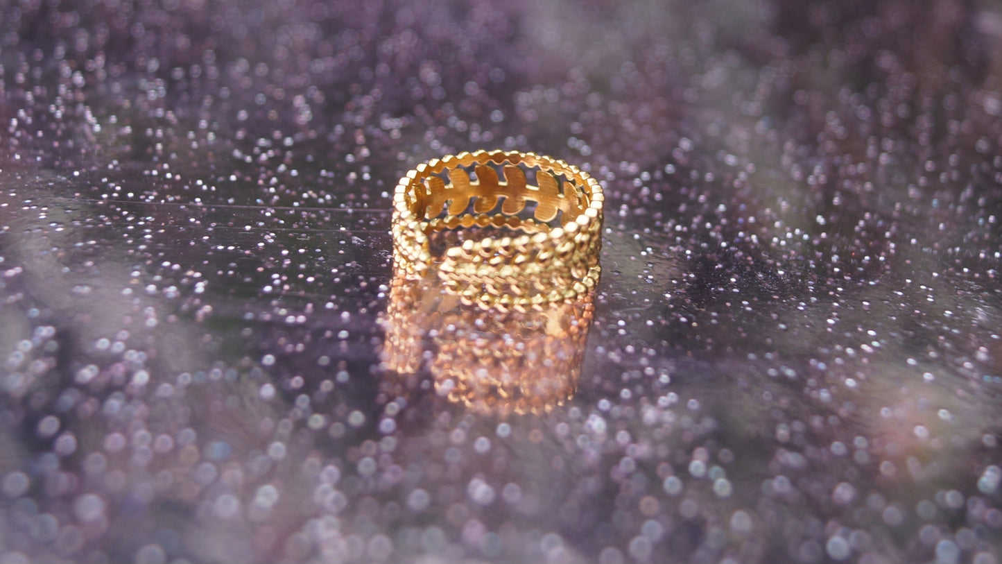 Gold Leaf Textured Ring