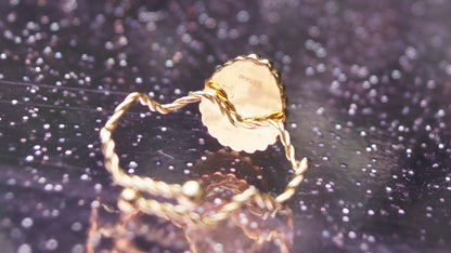 Pink Drop Gold Ring