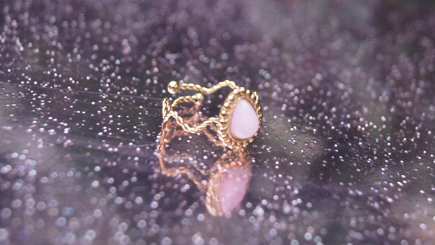 Pink Drop Gold Ring