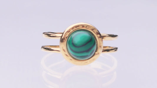 Malachite Statement Gold Ring