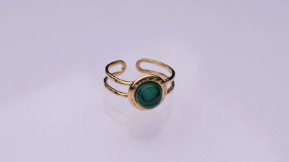 Malachite Statement Gold Ring