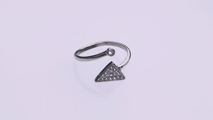 Silver Zirconia Arrow Ring