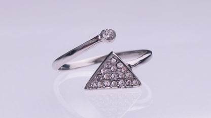 Silver Zirconia Arrow Ring