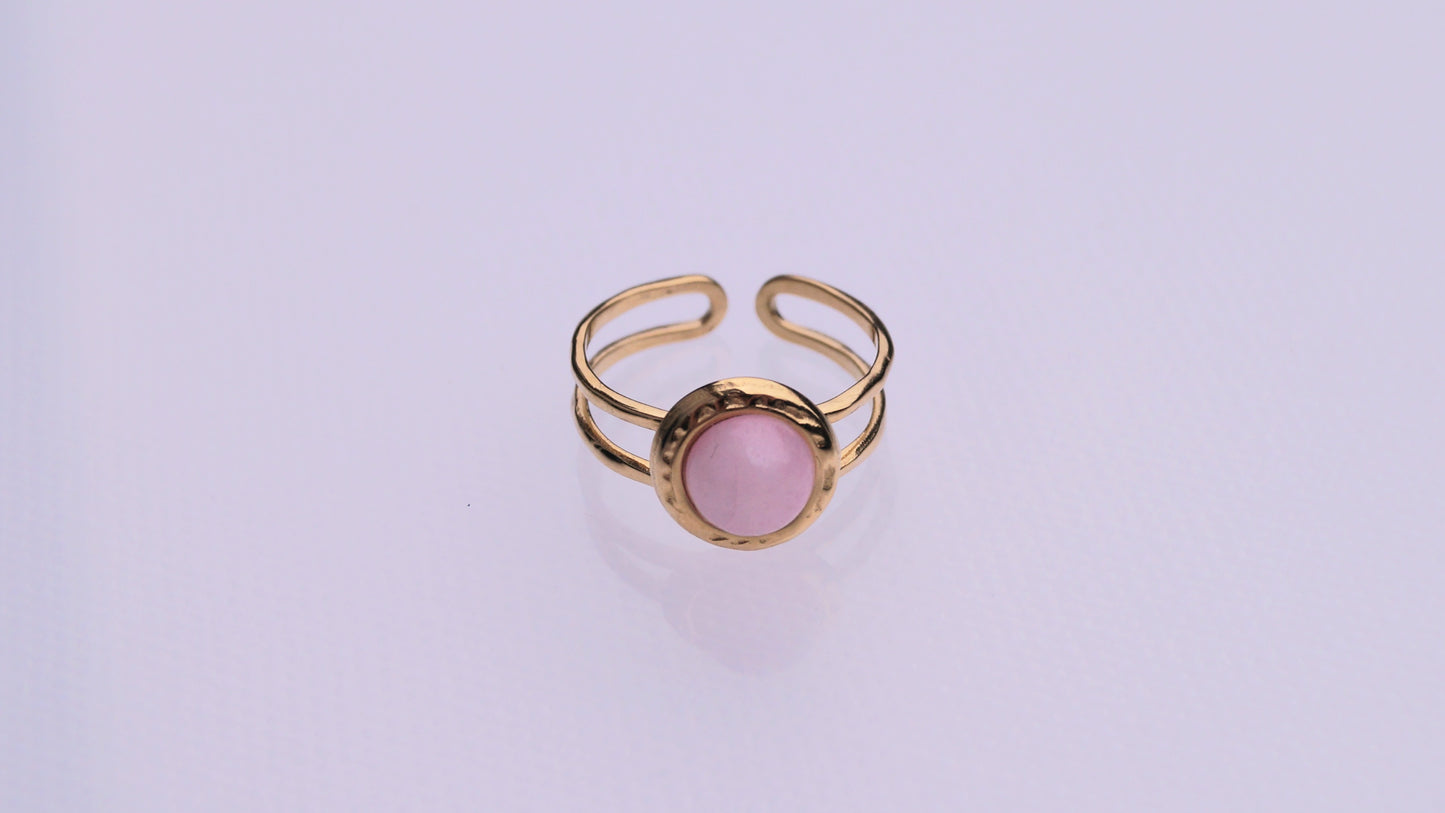 Statement Pink Stone Gold Ring