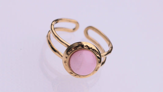 Statement Pink Stone Gold Ring