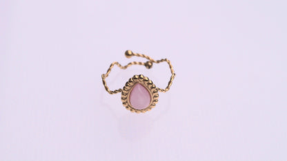 Pink Drop Gold Ring