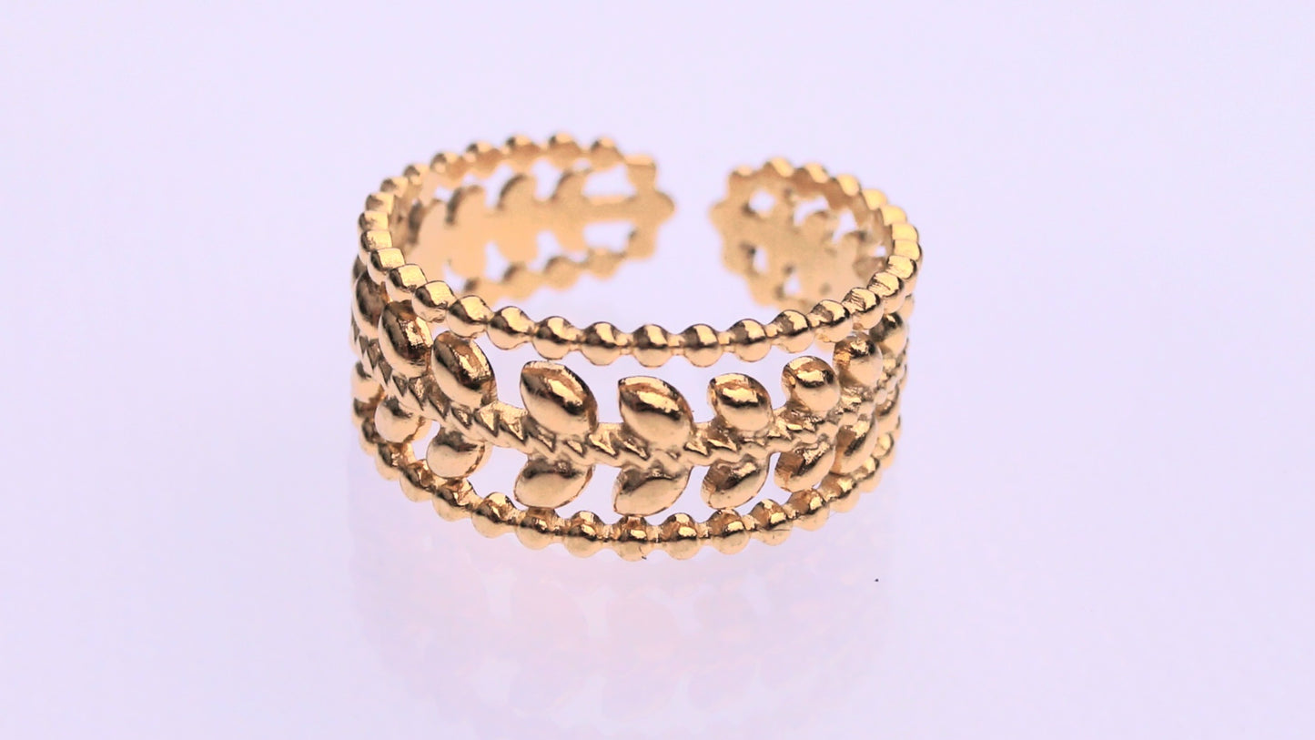 Gold Leaf Textured Ring