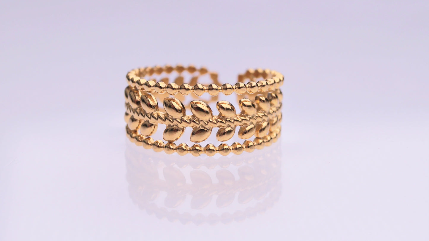 Gold Leaf Textured Ring