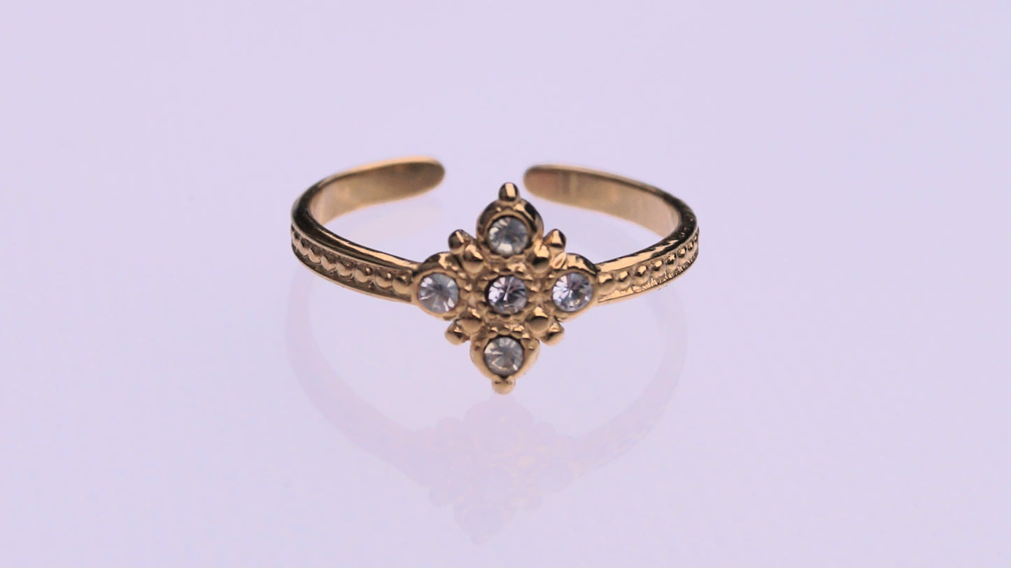 Zirconia Diamond Design Gold Ring