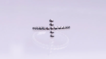 Silver Cross Textured Ring