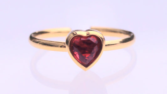 Ruby Heart Gold Ring