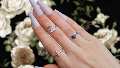 Silver Cross Textured Ring