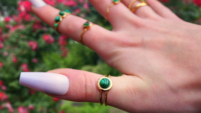 Malachite Statement Gold Ring